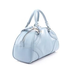 Prada Handbag Leather Blue Calf Soft